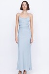 MARI LOU GATHERED MAXI DRESS (DOVE BLUE)