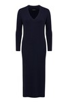 MERINO V RIB DRESS (INK NAVY)