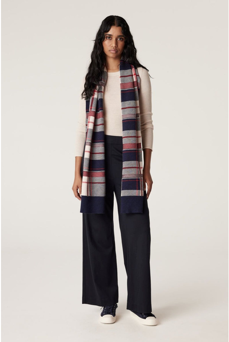 MERINO CHECK SCARF (RED CHECK)