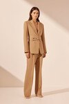 IRENA HOURGLASS BLAZER WITH BELT (WHEAT)