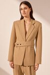 IRENA HOURGLASS BLAZER WITH BELT (WHEAT)