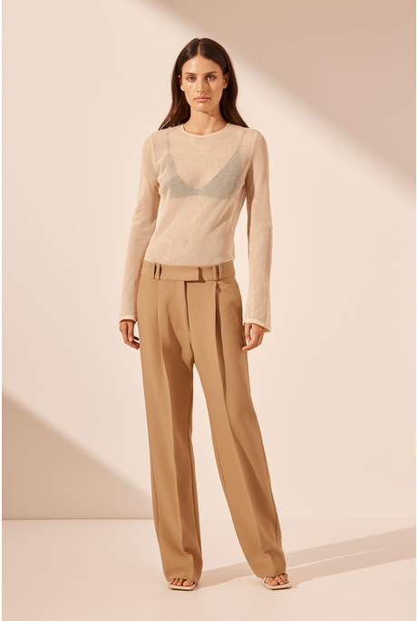 IRENA LOW RISE SLOUCH PANT (WHEAT)