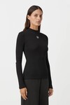 NORA RIB LONG SLEEVE TOP (BLACK)