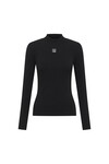 NORA RIB LONG SLEEVE TOP (BLACK)