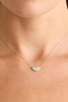 MINI LOTUS NECKLACE (14K SOLID WHITE GOLD)