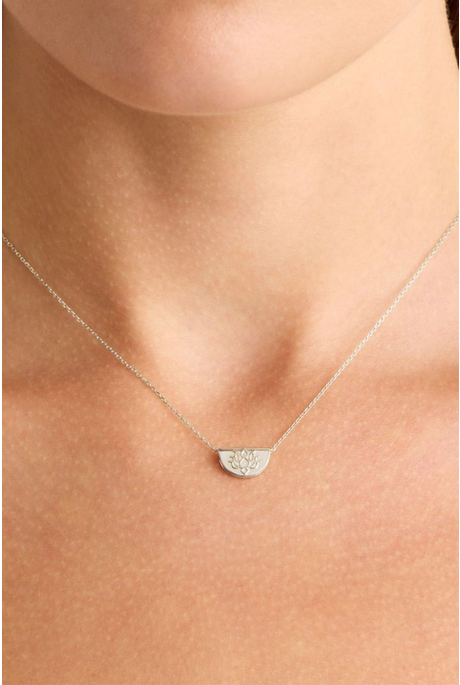 MINI LOTUS NECKLACE (14K SOLID WHITE GOLD)