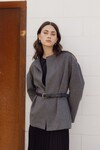 DROP SHOULDER COAT (CHARCOAL)