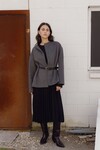 DROP SHOULDER COAT (CHARCOAL)