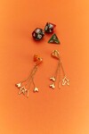 HIGH ROLLER HEART TASSEL STUDS (GOLD)