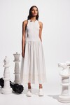 PEGASUS EMBROIDERED MIDI DRESS (IVORY)