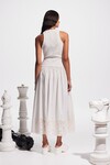 PEGASUS EMBROIDERED MIDI DRESS (IVORY)