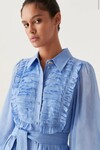 IRIS PLEATED RIB MIDI DRESS (MIST BLUE)