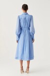 IRIS PLEATED RIB MIDI DRESS (MIST BLUE)