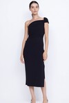 ELEA ASYM MIDI DRESS (BLACK)