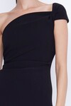 ELEA ASYM MIDI DRESS (BLACK)