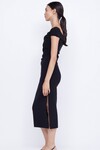 ELEA ASYM MIDI DRESS (BLACK)