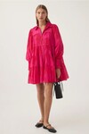 CATALYST SMOCK MINI DRESS (FLORESCENT ROSE)