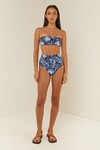 HIGH WAIST BIKINI BOTTOMS (BLUE PAISLEY)