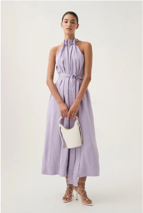 MARIEL TRAPEZE MIDI DRESS (LILAC)