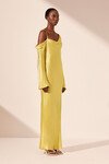 SOFIA ASYMMETRICAL MAXI DRESS (LIME)