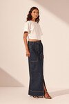 RITA PANELLED MAXI SKIRT (DEEP INDIGO)