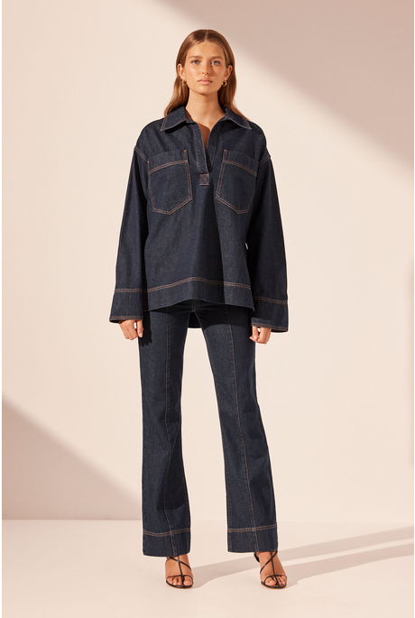 PATCH POCKET SHIRT (DEEP INDIGO)