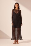 SOL LACE MIDI DRESS (BLACK)