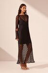 SOL LACE MIDI DRESS (BLACK)