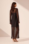 SOL LACE MIDI DRESS (BLACK)