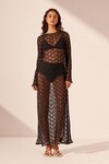 SOL LACE MIDI DRESS (BLACK)