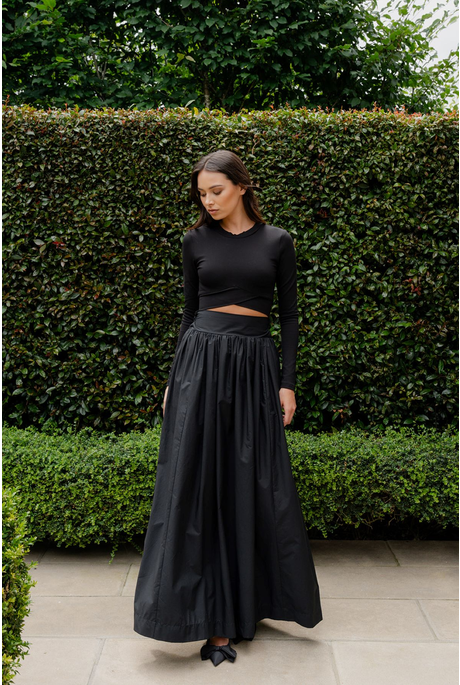 COPPERMAN SKIRT (BLACK POPLIN)