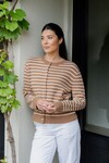 SOPHIA CARDI (TAN STRIPE)