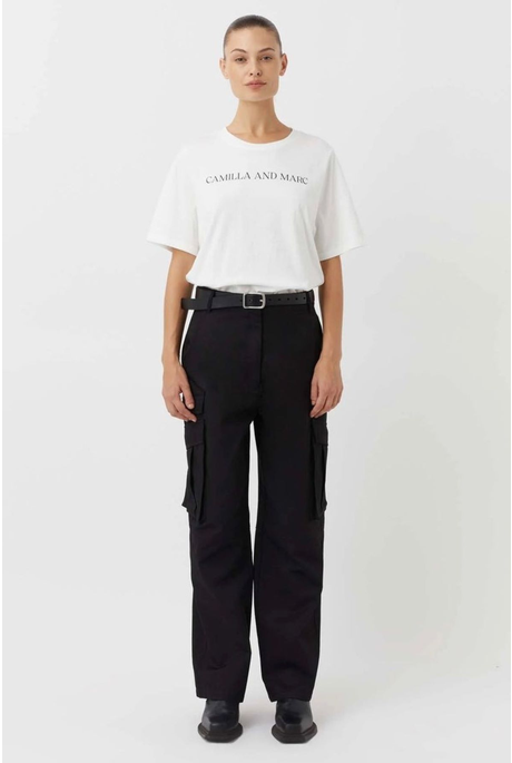 ASHER TEE (WHITE WITH BLACK)