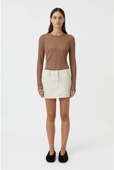MARIE SHEER L/S TOP (ELMWOOD)