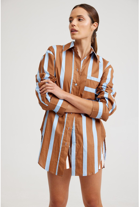 BUDDY SHIRT (CIGAR AZURE STRIPE)