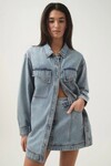 CORIE LONGLINE DENIM SHIRT (DENIM)