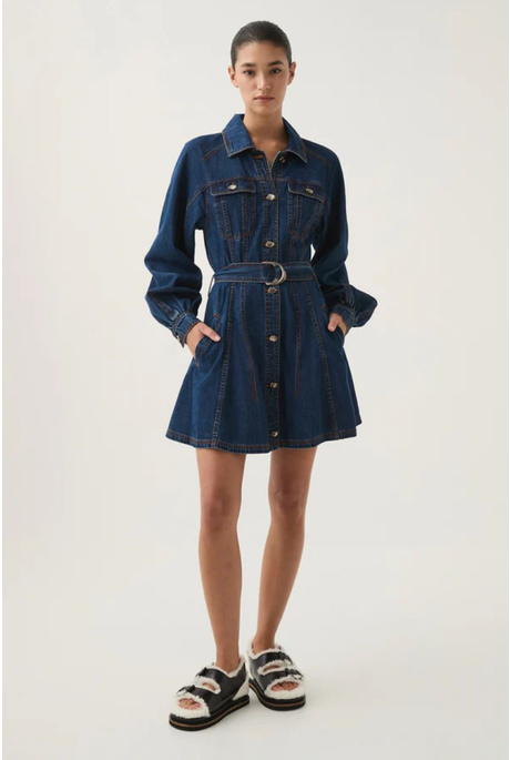 COLORADO DENIM MINI DRESS (WASH INDIGO)