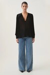 CATHEDRA PLEATED BLOUSE (BLACK)