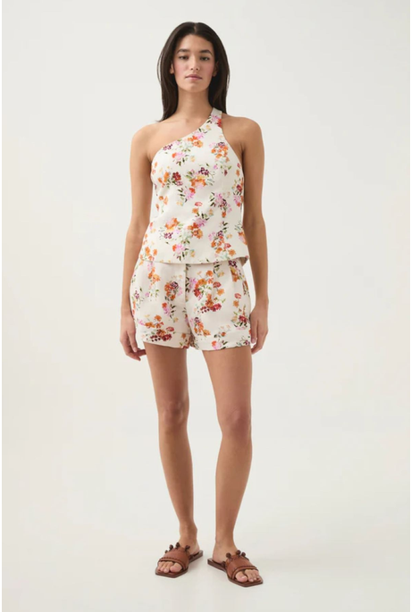 ASSEMBLAGE ASYMETRICAL TOP (FLORAL NATURAL)