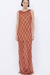 DEVI BOATNECK DRESS (DESERT CHECK)