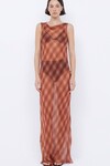 DEVI BOATNECK DRESS (DESERT CHECK)