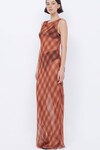 DEVI BOATNECK DRESS (DESERT CHECK)