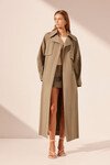 KAI RELAXED TRENCH COAT (GREY KHAKI)