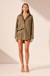 SABATO OVERSIZED PATCH POCKET SHIRT (GREY KHAKI)