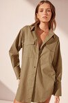 SABATO OVERSIZED PATCH POCKET SHIRT (GREY KHAKI)