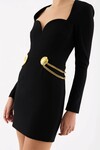 CHELSEA LONG SLEEVE MINI DRESS (BLACK)