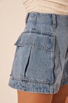STELLA PATCH POCKET SHORTS (MID BLUE)
