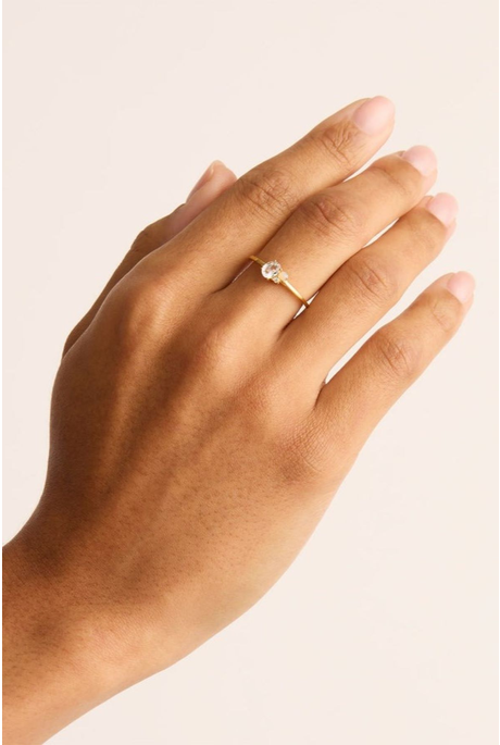 MAGIC OF US RING | APRIL (WHITE TOPAZ/18K GOLD VERMEIL)