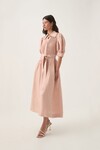 MADELEINE BELTED MIDI DRESS (BLUSH PINK)