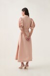 MADELEINE BELTED MIDI DRESS (BLUSH PINK)